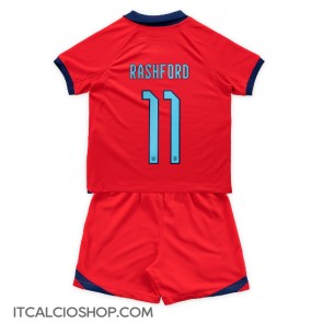 Inghilterra Marcus Rashford #11 Seconda Maglia Bambino Mondiali 2022 Manica Corta (+ Pantaloni corti)